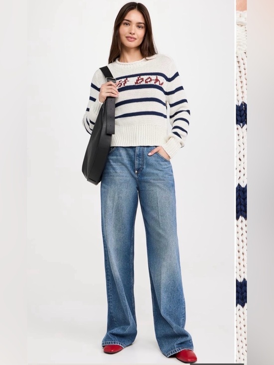 En Saison Sweaters - En Saison Helena Striped Boat Neck Sweater